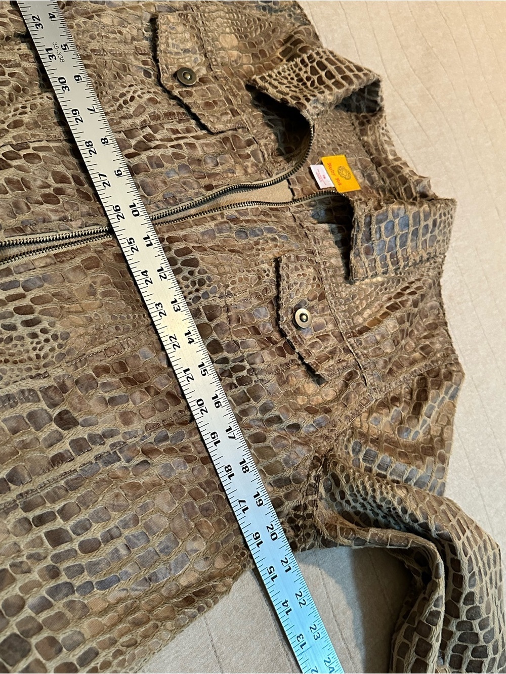 Ruby Rd. Crocodile-Print Zip Front Utility Jacket — Brown Tones - Picture 7 of 12